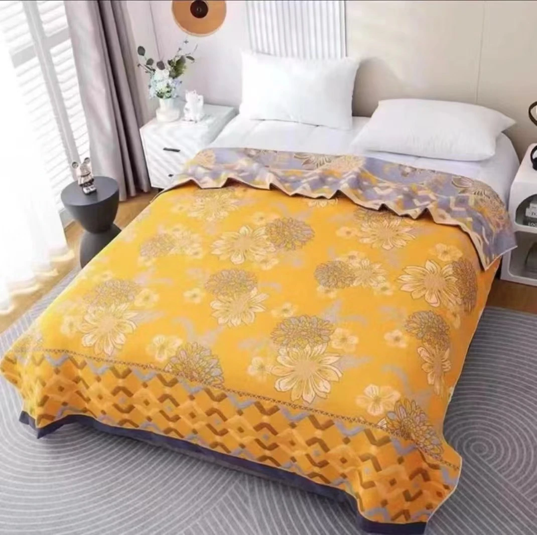 （水莲花）150*200纯棉亲肤纱布四季床盖