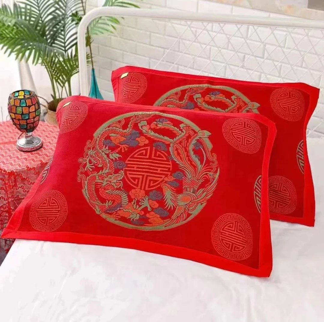 （龙凤呈祥枕巾）52-78  柔软舒适亲肤透气