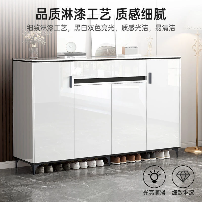 轻奢鞋柜家用门口大容量新款入户一体靠墙玄关柜收纳柜阳台储物柜