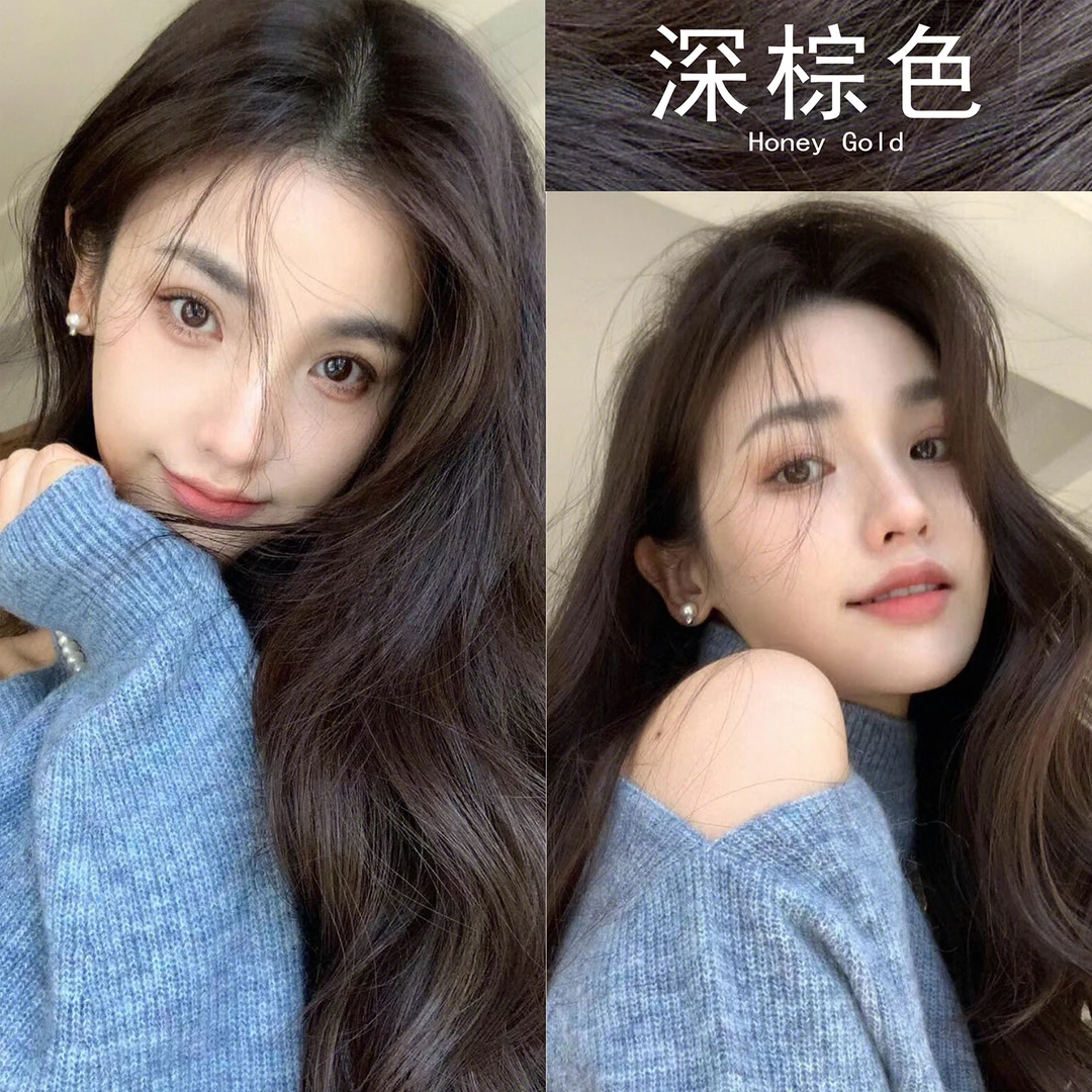 深棕色染发剂亚麻色泡沫染发膏学生显白无刺激植物天然自己在家染