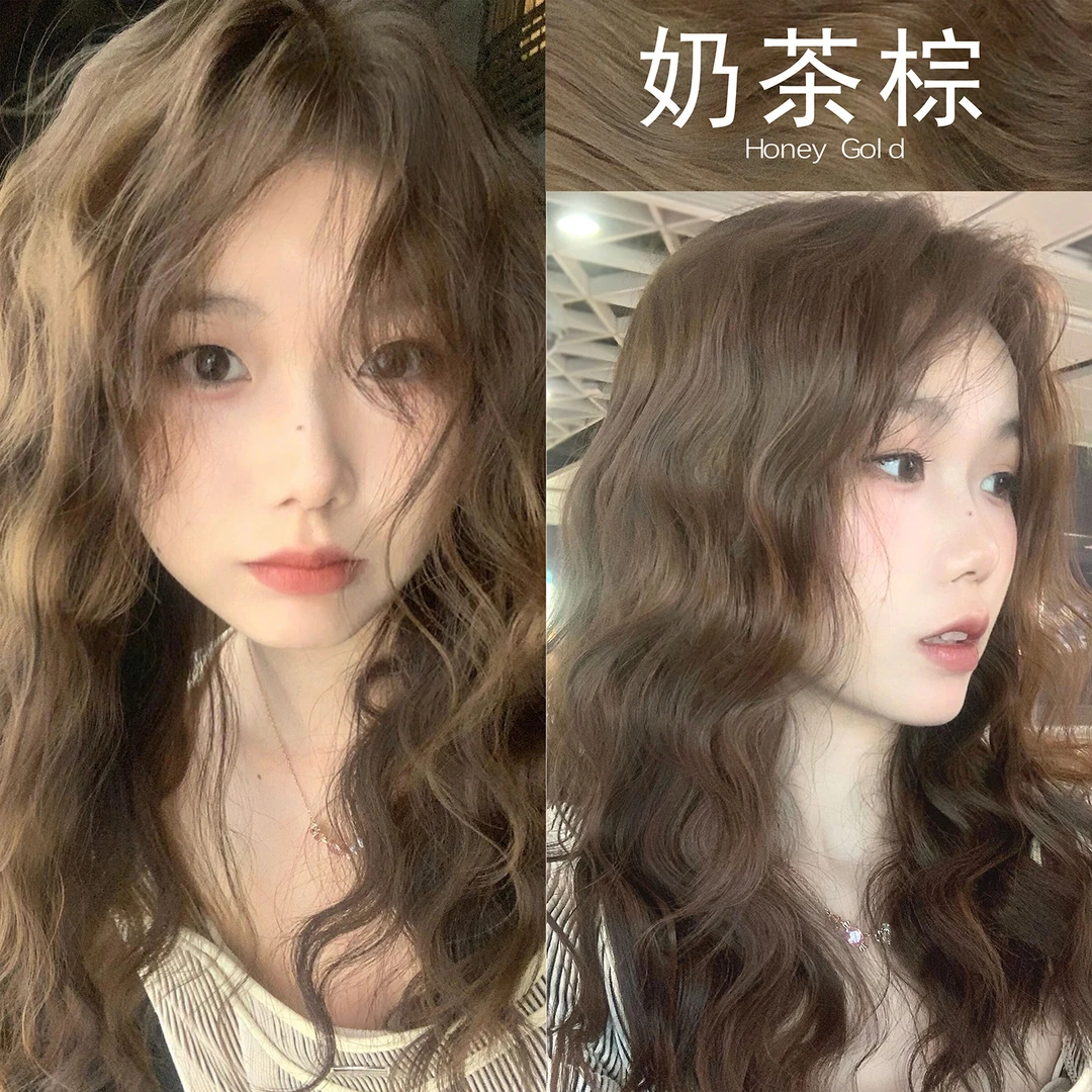 奶茶棕色亚麻色染发剂泡沫染发膏学生显白植物天然无刺激不伤发纯