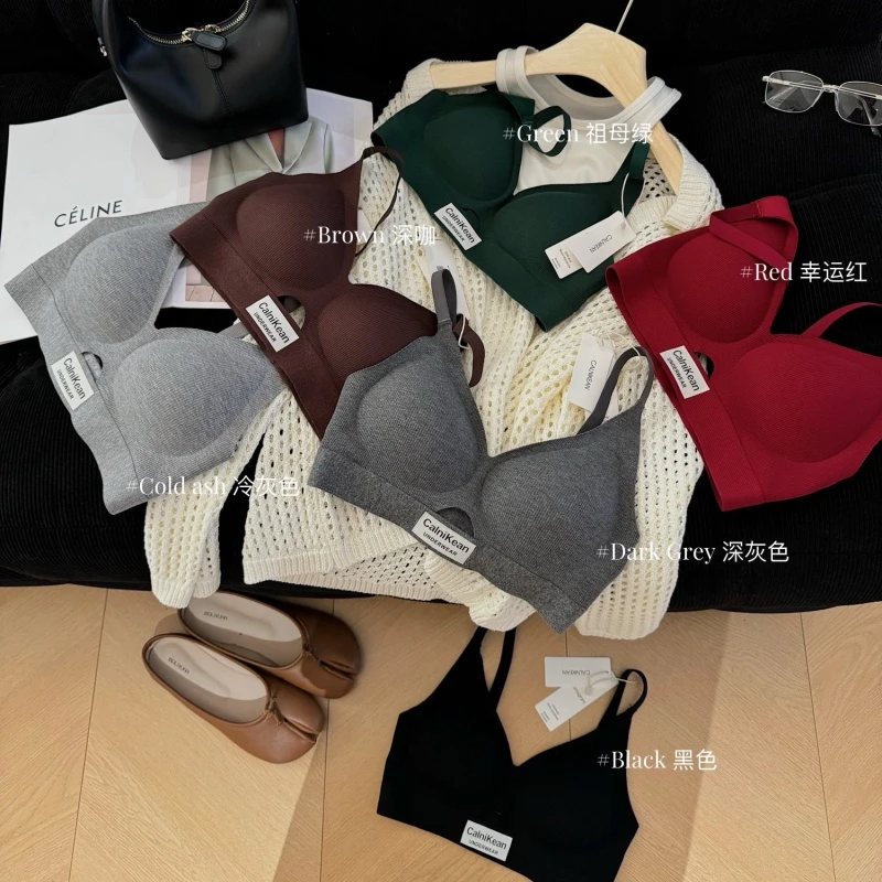 韩代爆火氧气棉运动内衣女无钢圈小胸聚拢一体美背防下垂无痕文胸