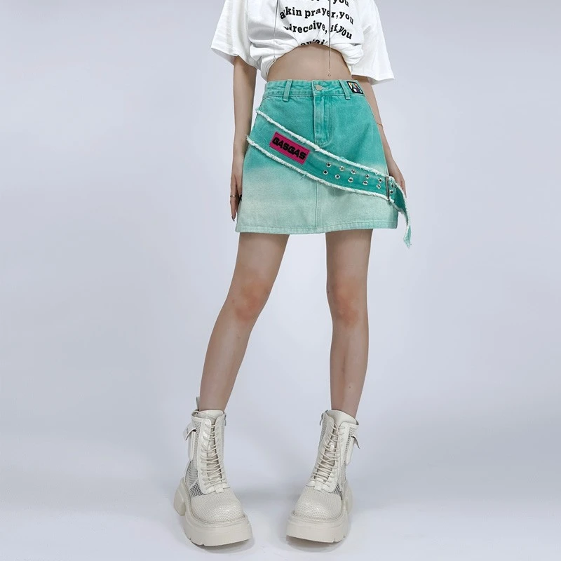 （清仓款）52115半身裙女新款时尚扎染渐变短裙女包臀一步裙子