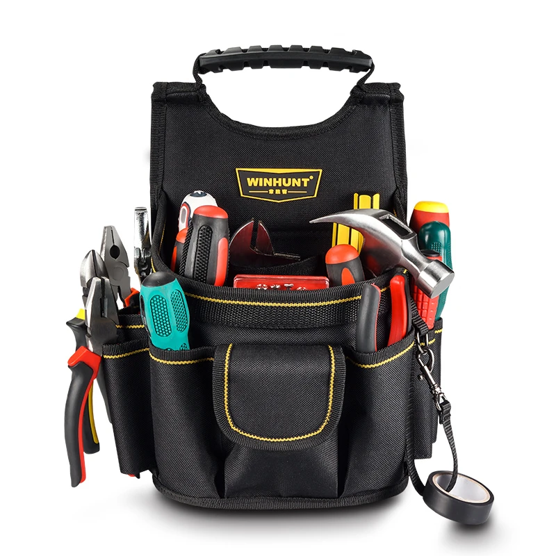 常胜客大号干活腰包耐磨加厚帆布工具两用电工大容量木工工具包