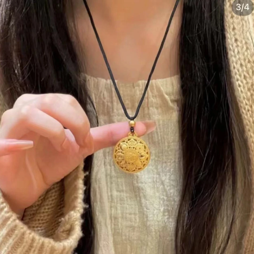 钛钢项链 八宝罗盘项链   链子长度66CM