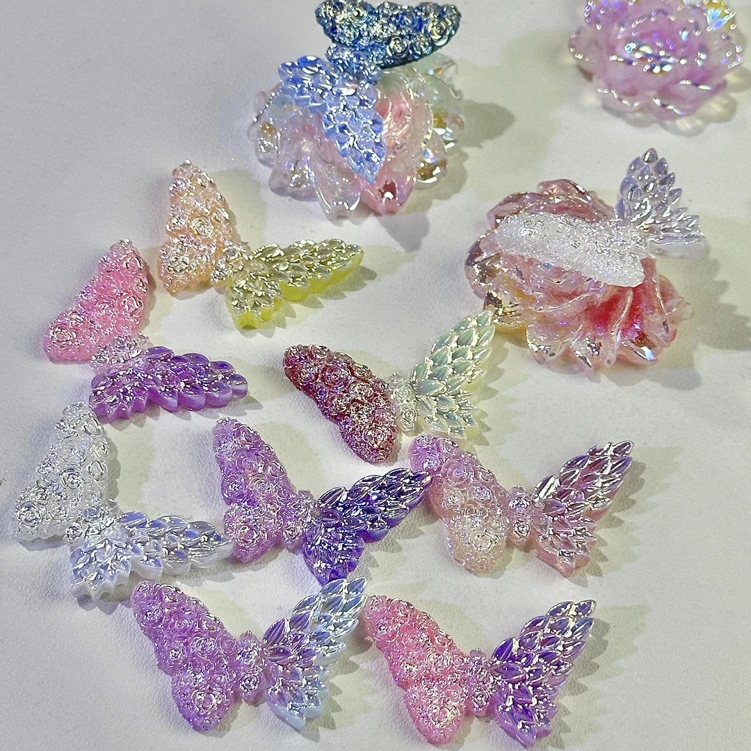 【uv蝴蝶】夜光大花超美夜光玫瑰手工饰品手机壳使用diy