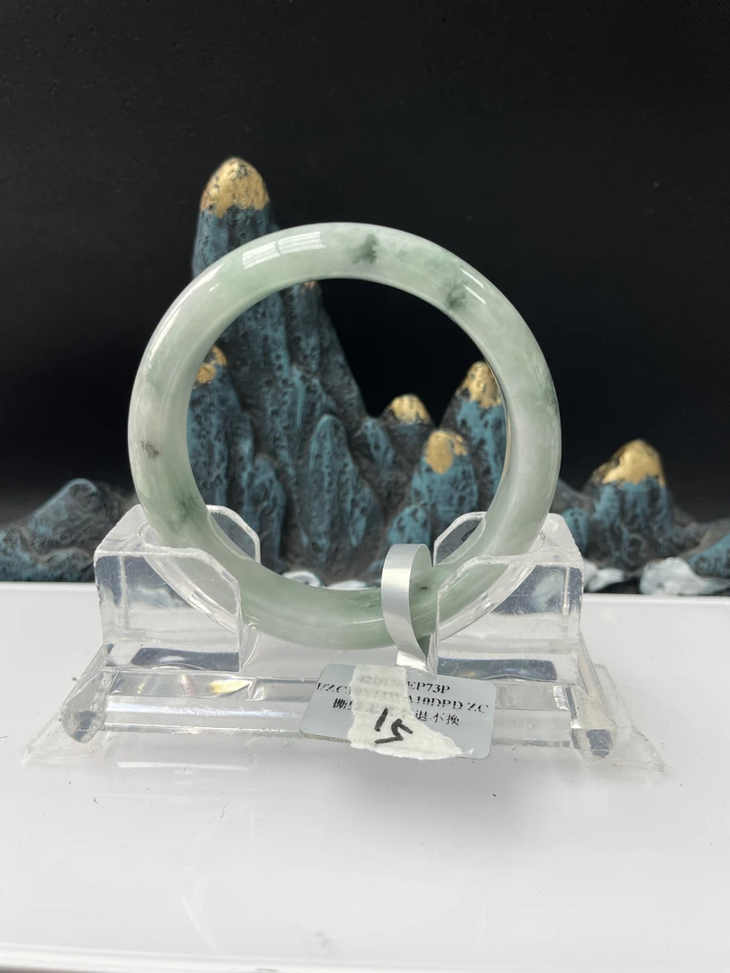 57【刀客砍价王】芊芊-天然缅甸A货翡翠手镯(微瑕) G15