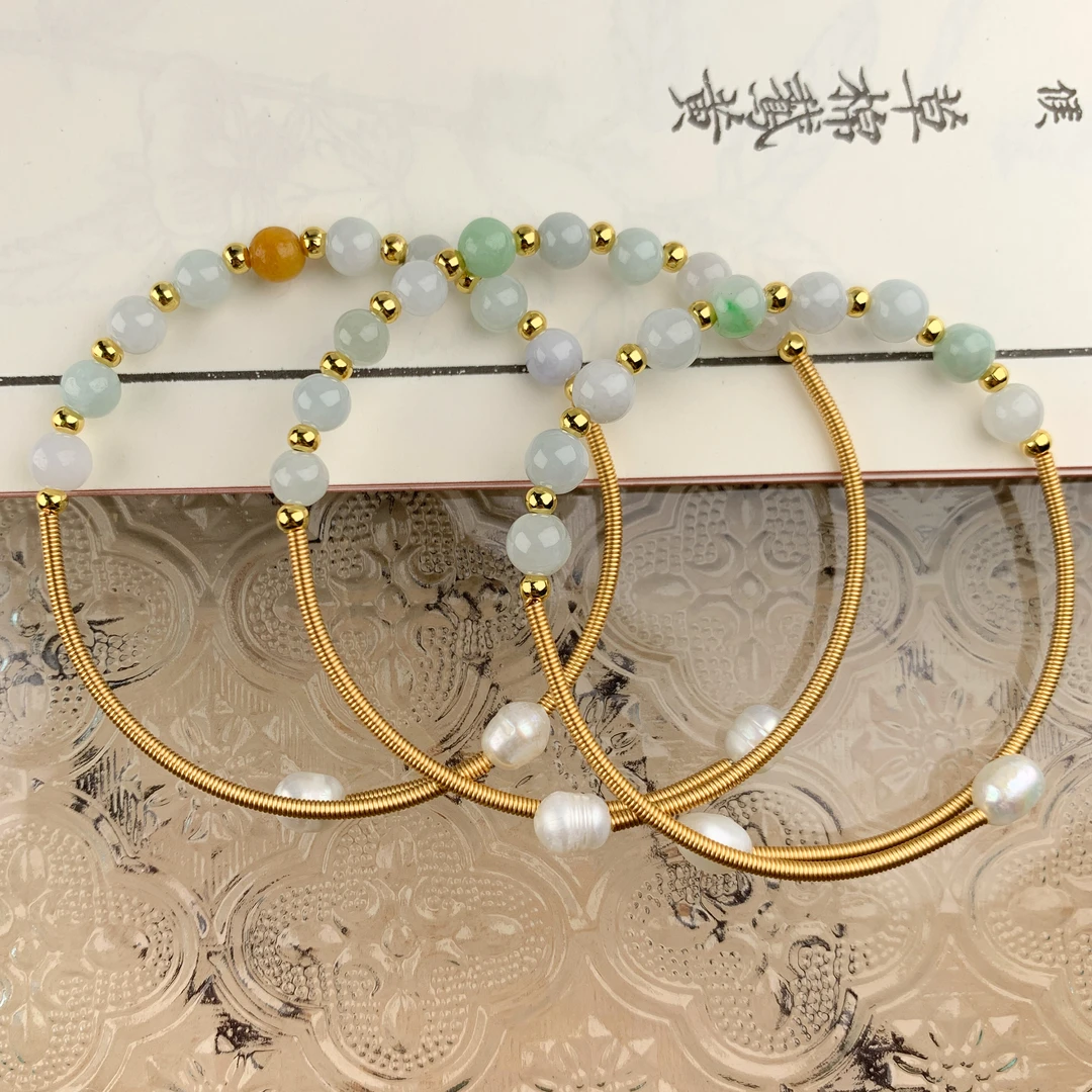 【刀客砍价王】时尚百搭手环天然缅甸A货翡翠多样性发一&365878
