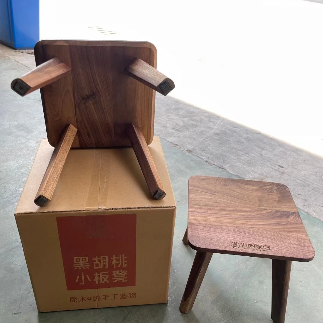 北美黑胡桃木小方凳子木蜡油实木洗脚凳换鞋凳原木宝宝凳