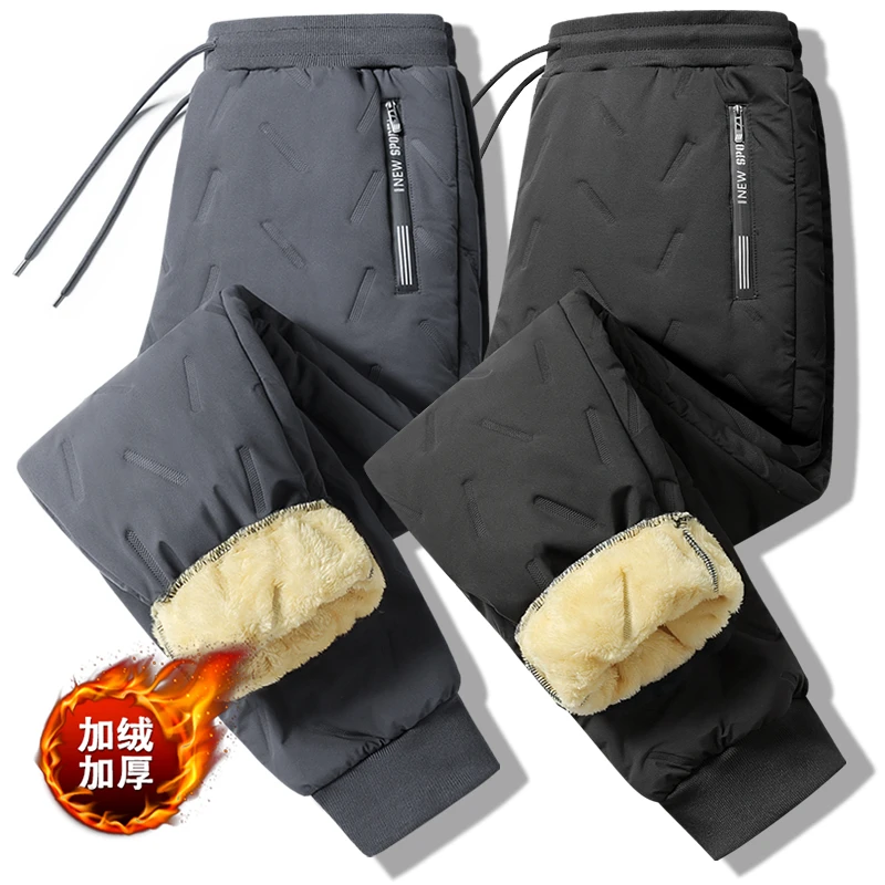 8911情侣款棉裤加绒加厚棉裤冬季保暖大码防风加绒棉裤Y