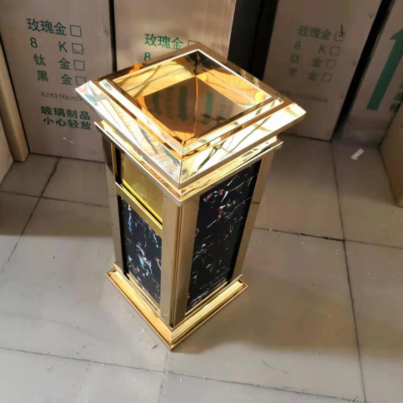 大理石垃圾桶酒店大堂不锈钢宾馆电梯楼道带烟灰缸商用灭烟果皮箱