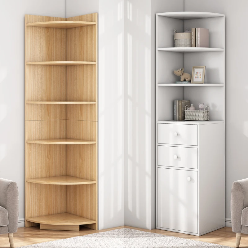 角柜落地三角形置物架客厅拐角收纳层架多层书架卧室墙角柜转角柜