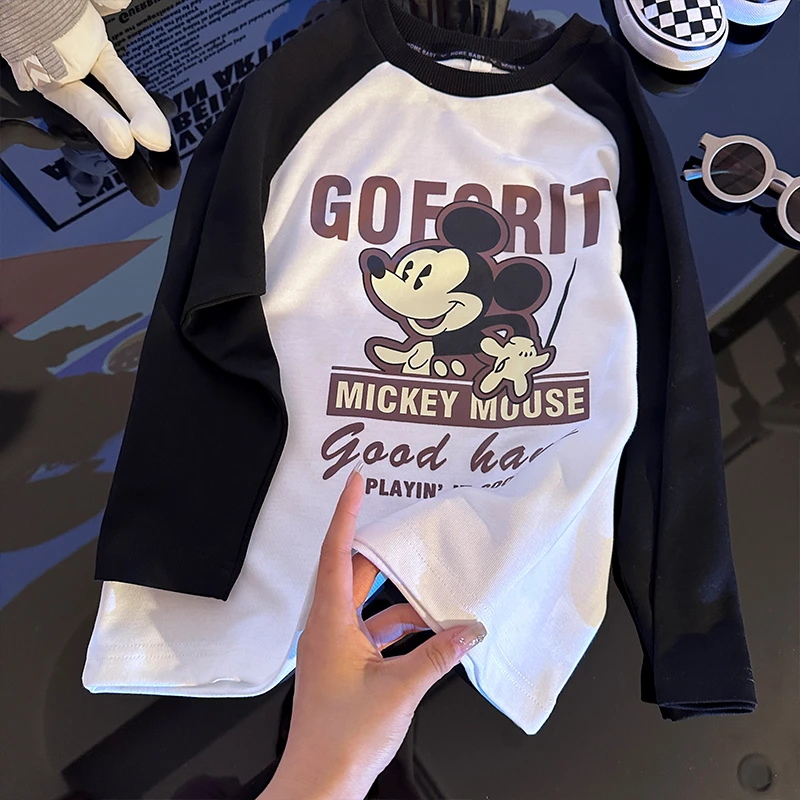 打底春秋上衣圆领长袖休闲宽松印花秋季时尚百搭