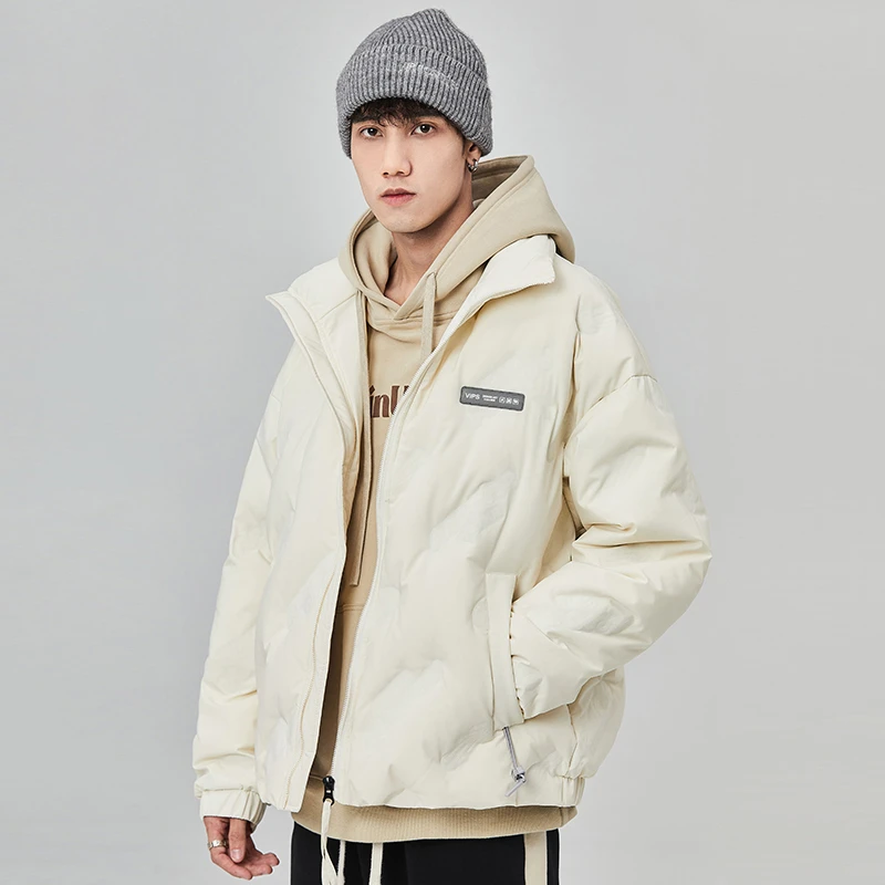 【古克】冬季男士男款短款羽绒服加厚潮牌2024白色夹克男保暖轻薄