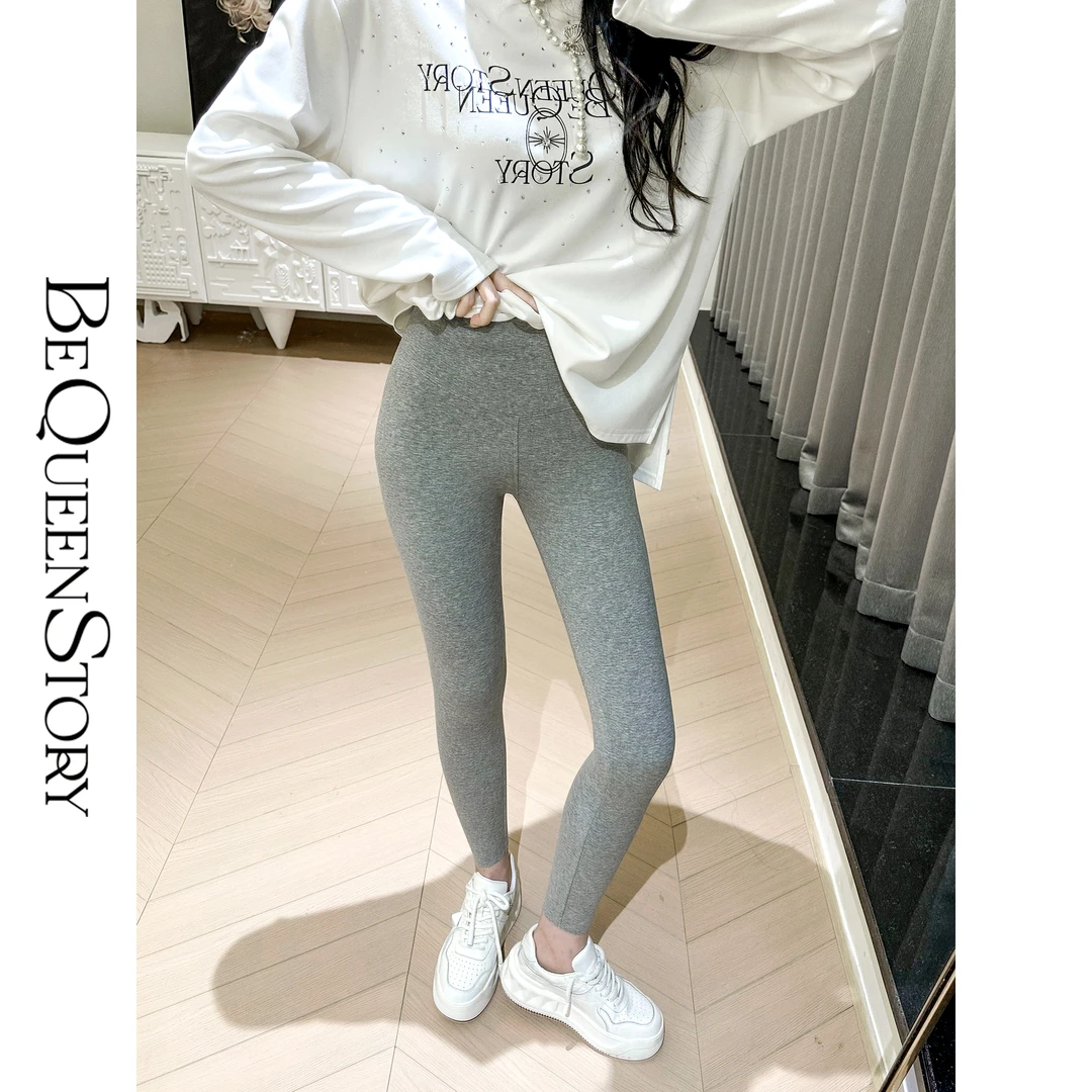 BeQueenStory【弹力腿精】澳粒绒保暖收腹女士高腰修身打底裤早春