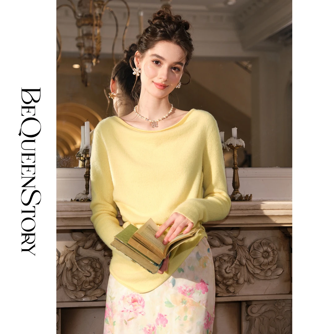 余潇潇【高智甜梦】时尚百搭100山羊绒显瘦修身羊绒衫上衣秋