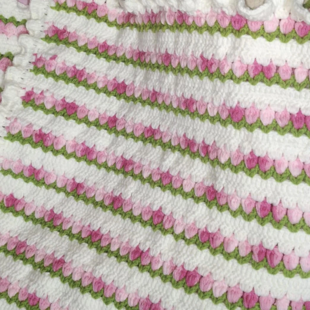 【造物即视】郁金香毯子材料包 手工DIY牛奶棉大毯子秋冬段染毛线