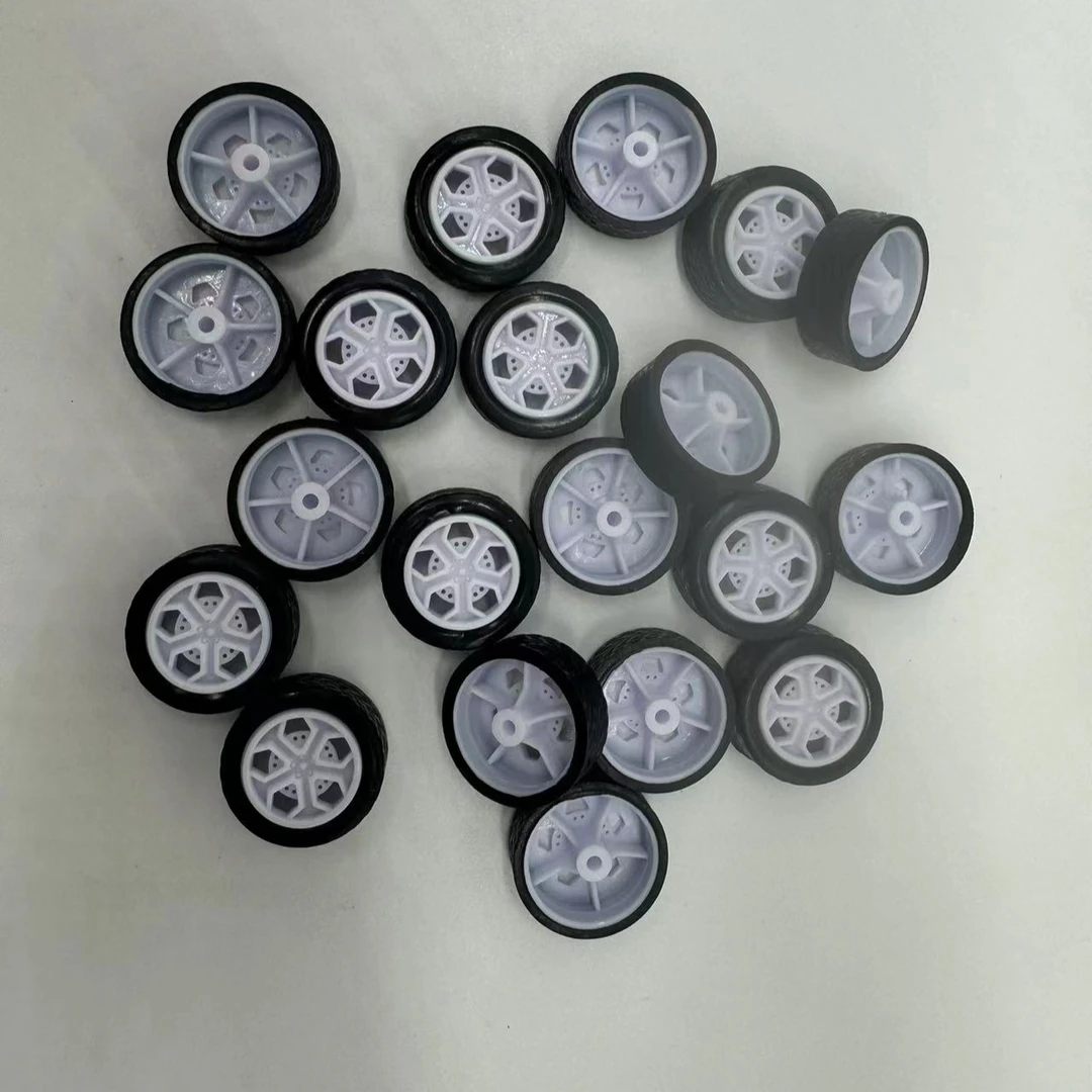 橡胶粘土玩具车轮制作塑料车轮玩具配件