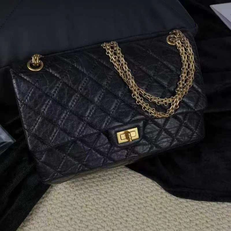 95新 Chanel/香奈儿 AW/ 中号黑银255女士单肩包880864