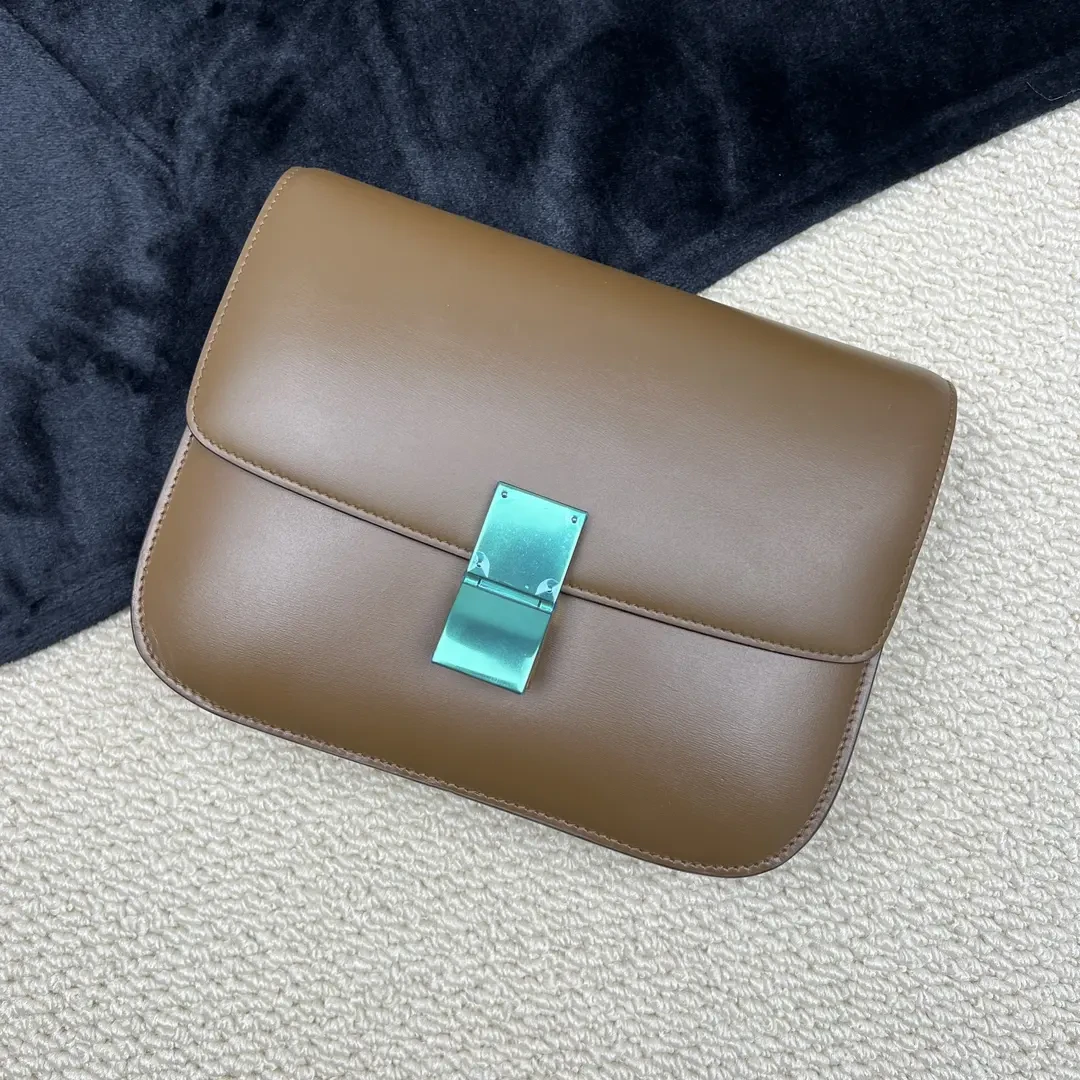 99新 Celine/思琳 【文子姐专属】F666/焦糖中号BOX单肩包/FB