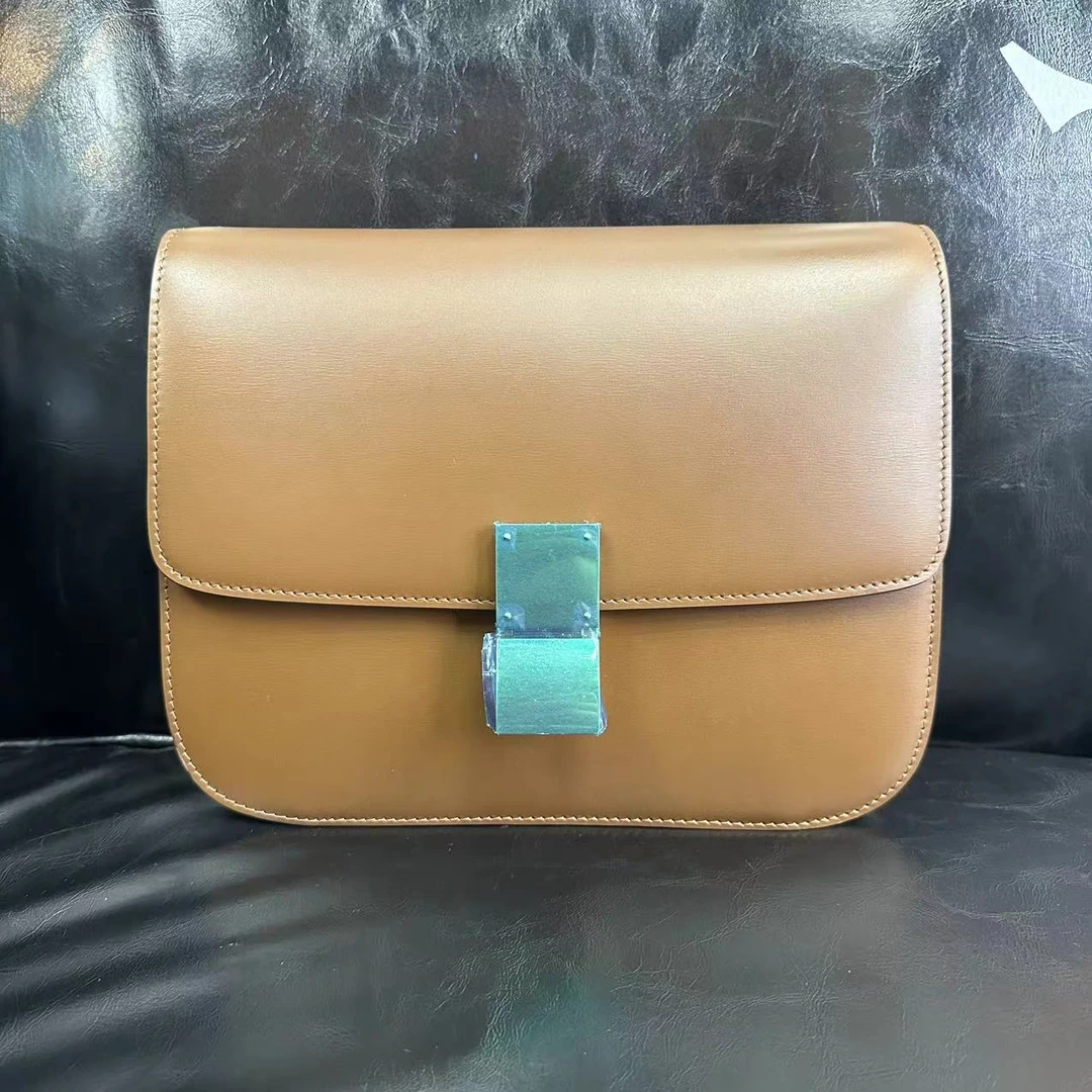 99新 Celine/思琳 【文子姐专属】W000/焦糖中号BOX包斜挎包