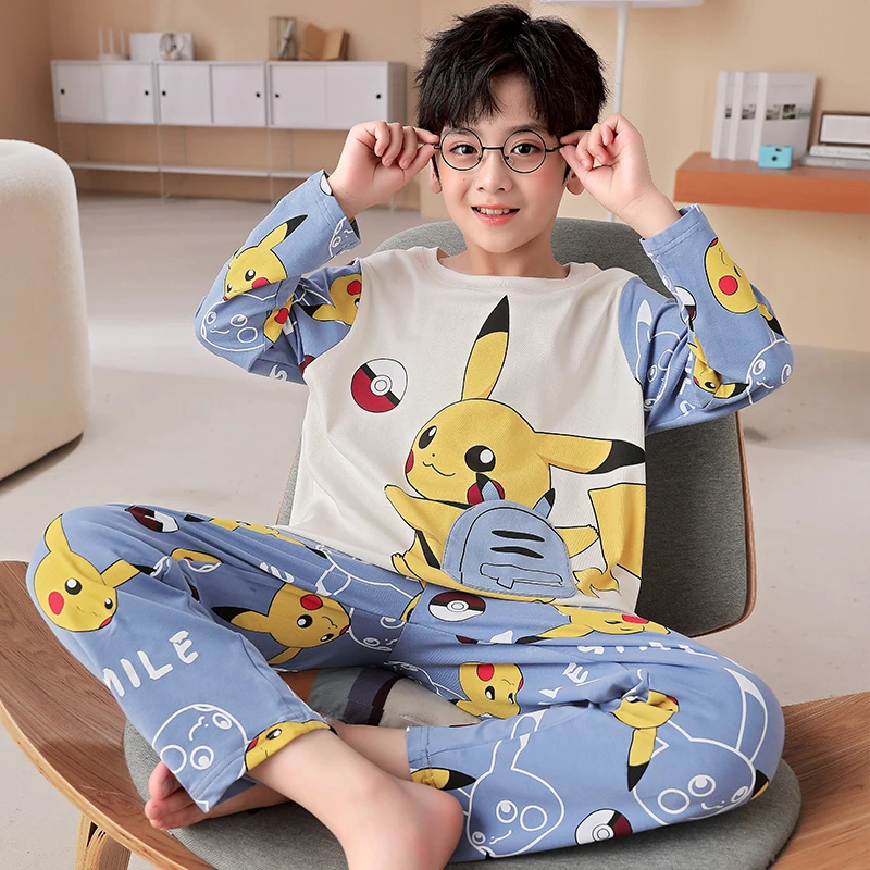 男童睡衣纯棉长袖秋冬季中大童卡通男孩小学生全棉春秋儿童家居服