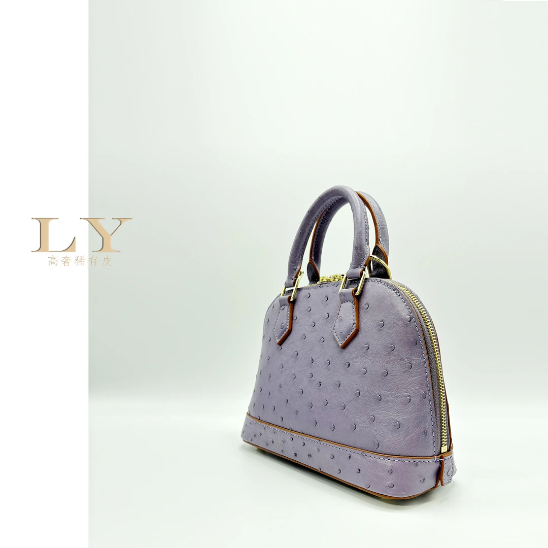 莱晔的包 3455T-3 22cm 鸵鸟皮高奢肩包百搭时尚气质真皮女士