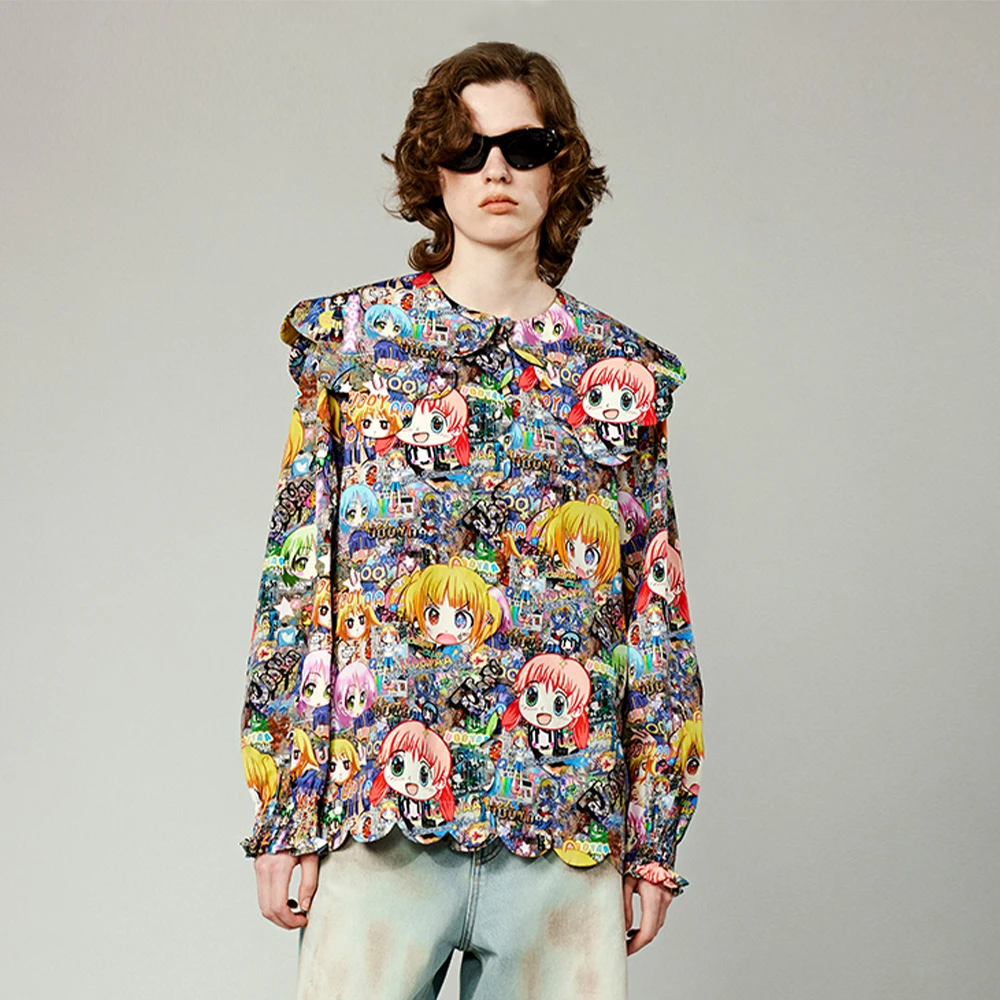 UOOYAA/乌丫「天真的岁月」系列漫画美少女翻领衬衫UY24312C140164