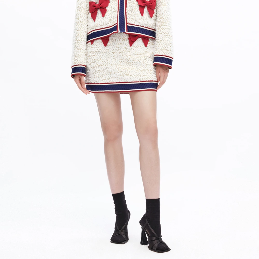 UOOYAA/乌丫“美少女壮士”蝴蝶结小香风半裙UY22314Q109081