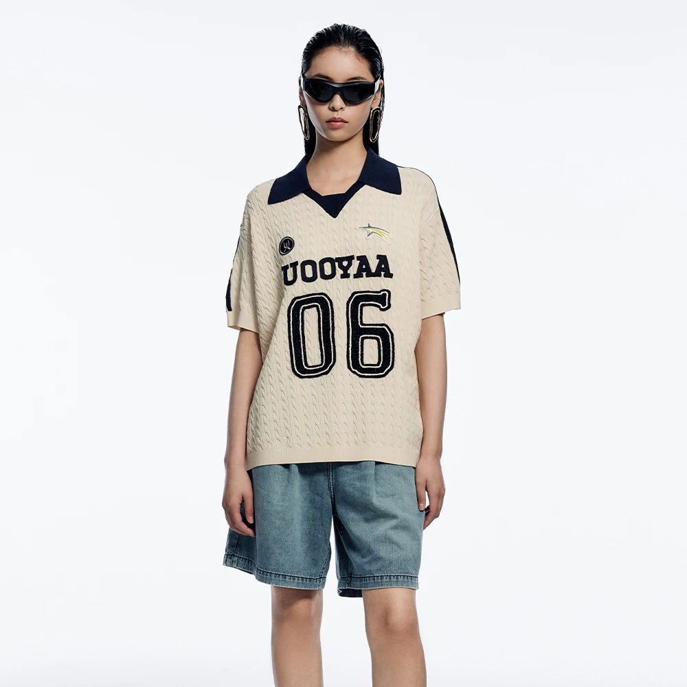 UOOYAA/乌丫「FOOTBALL」系列撞色翻领T恤UY23222M209100