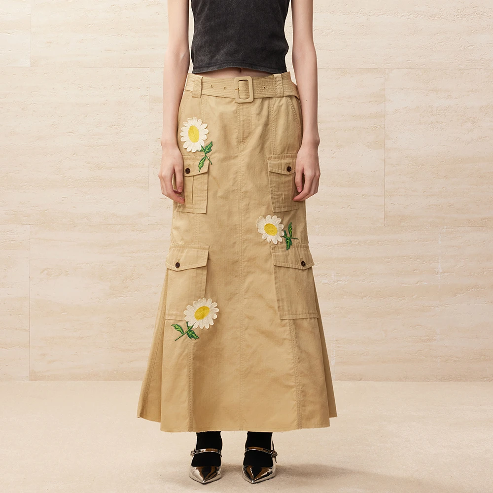 UOOYAA/乌丫「Flower Children」向日葵绣花鱼尾裙UY24234Q100151