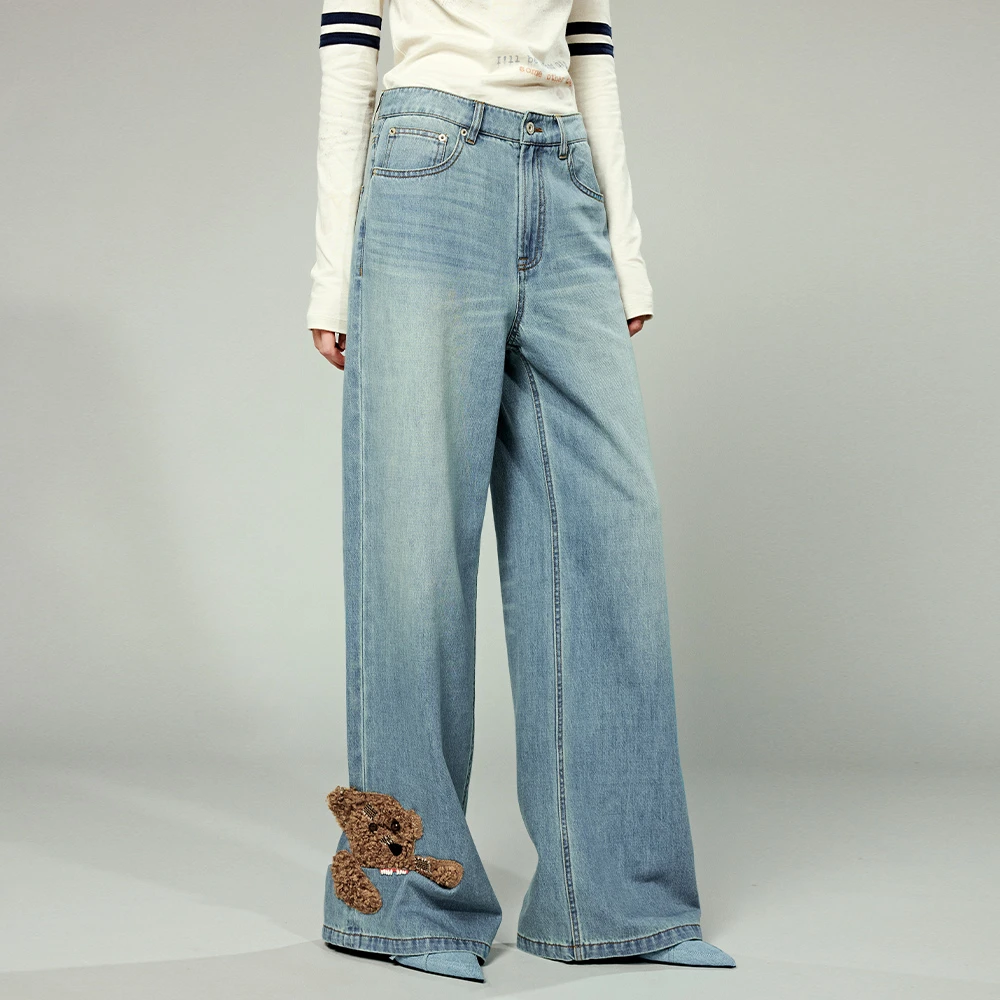 UOOYAA2024秋季新款「天真的岁月」系列萌宠牛仔裤6160