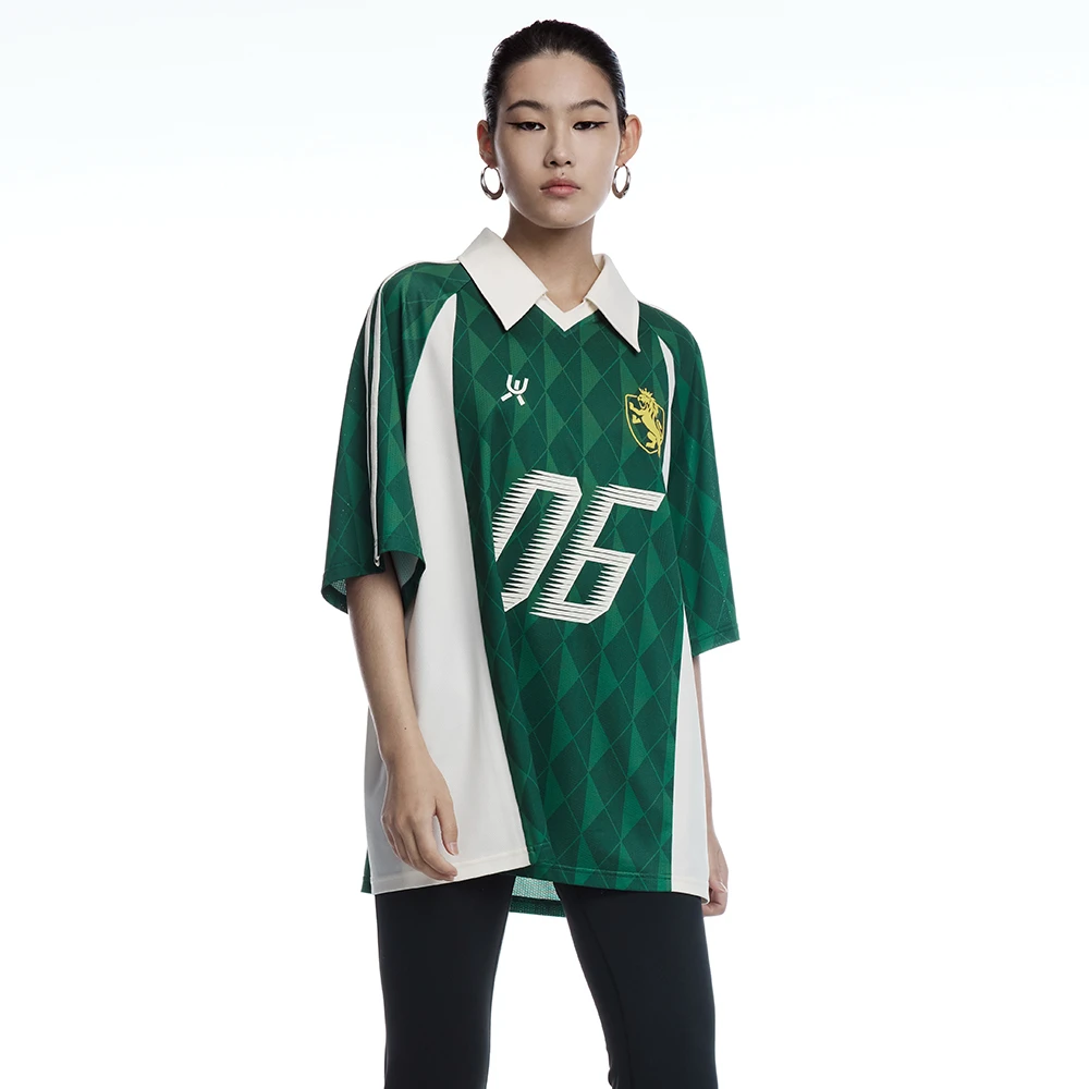 UOOYAA/乌丫春季经典「FOOTBALL」系列复古菱形格纹T恤短袖9070