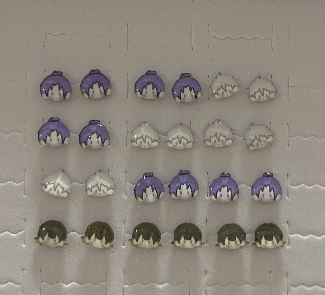 非金属树脂耳饰 精致好看百搭清新可爱小众时尚蓝锁手工耳钉耳夹