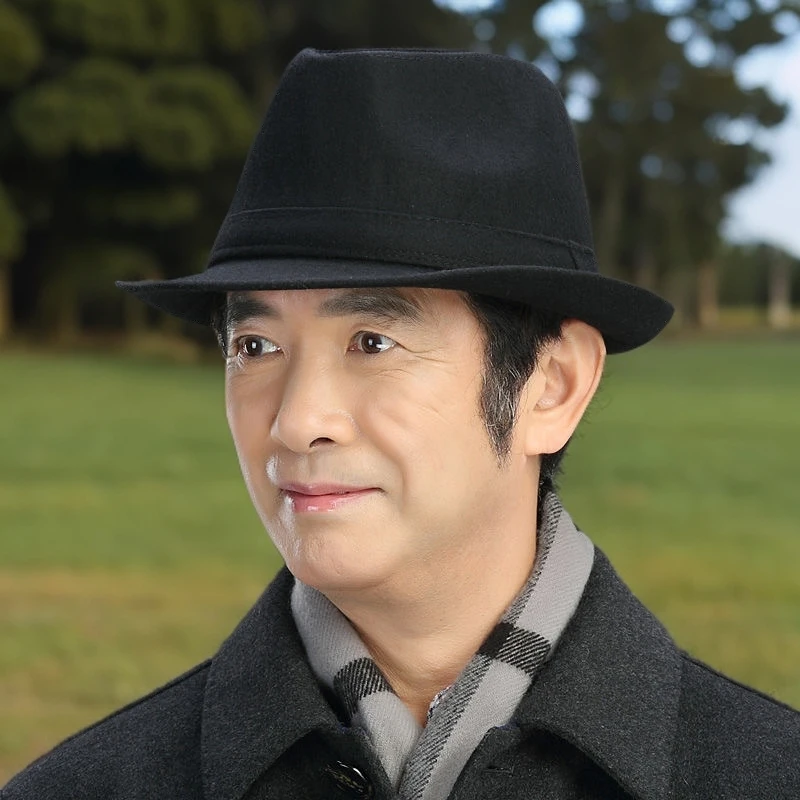 帽子男春夏季礼帽中老年遮阳帽爸爸绅士帽老头帽爵士帽牛仔帽