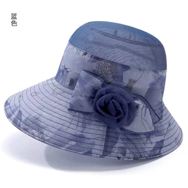 高档中老年人太阳帽女春夏天妈妈薄款防晒遮阳帽奶奶透气凉帽帽子