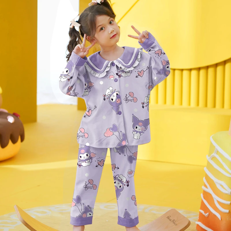 女童睡衣春秋款纯棉儿童女孩小孩秋季大童长袖家居服套装秋冬秋天