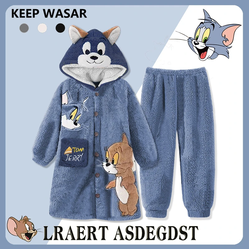 男童睡衣秋冬季珊瑚绒加厚款儿童男孩法兰绒睡袍浴袍2025新款冬天