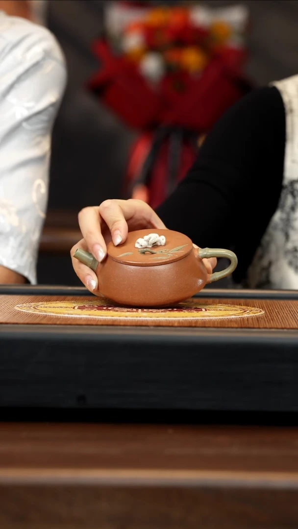 【闪购商品】紫砂茶壶FKM-WHD 沉香泥 竹节石瓢