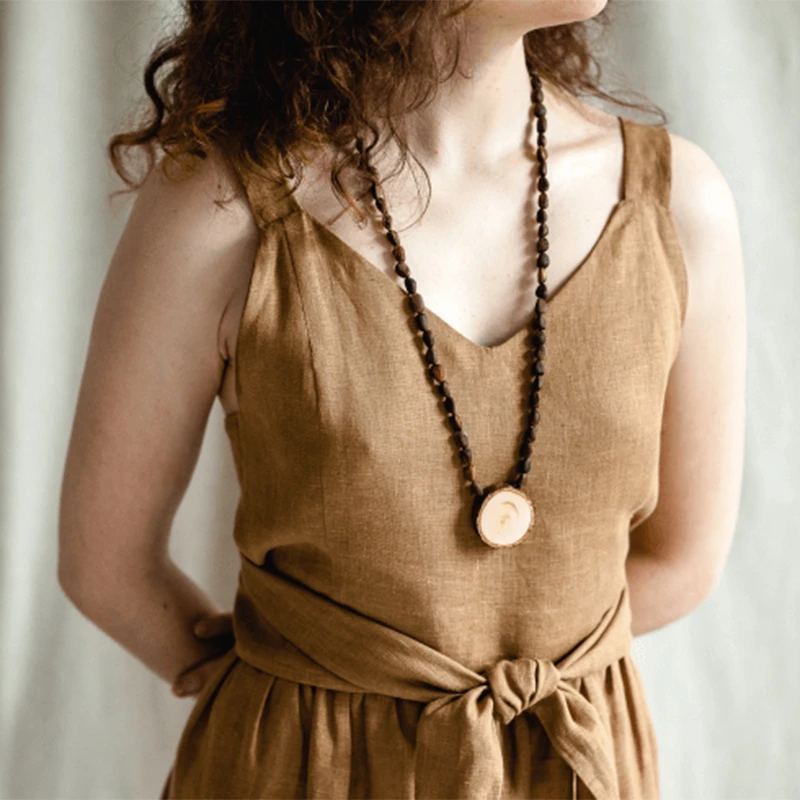 非金属木质吊坠 西伯利亚泰加林雪松木块项链米格烈阿纳丝塔夏