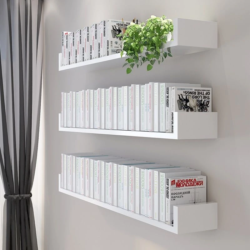 U型书架免打孔墙上置物架壁挂墙面客厅装饰架子卧室墙壁隔板木板