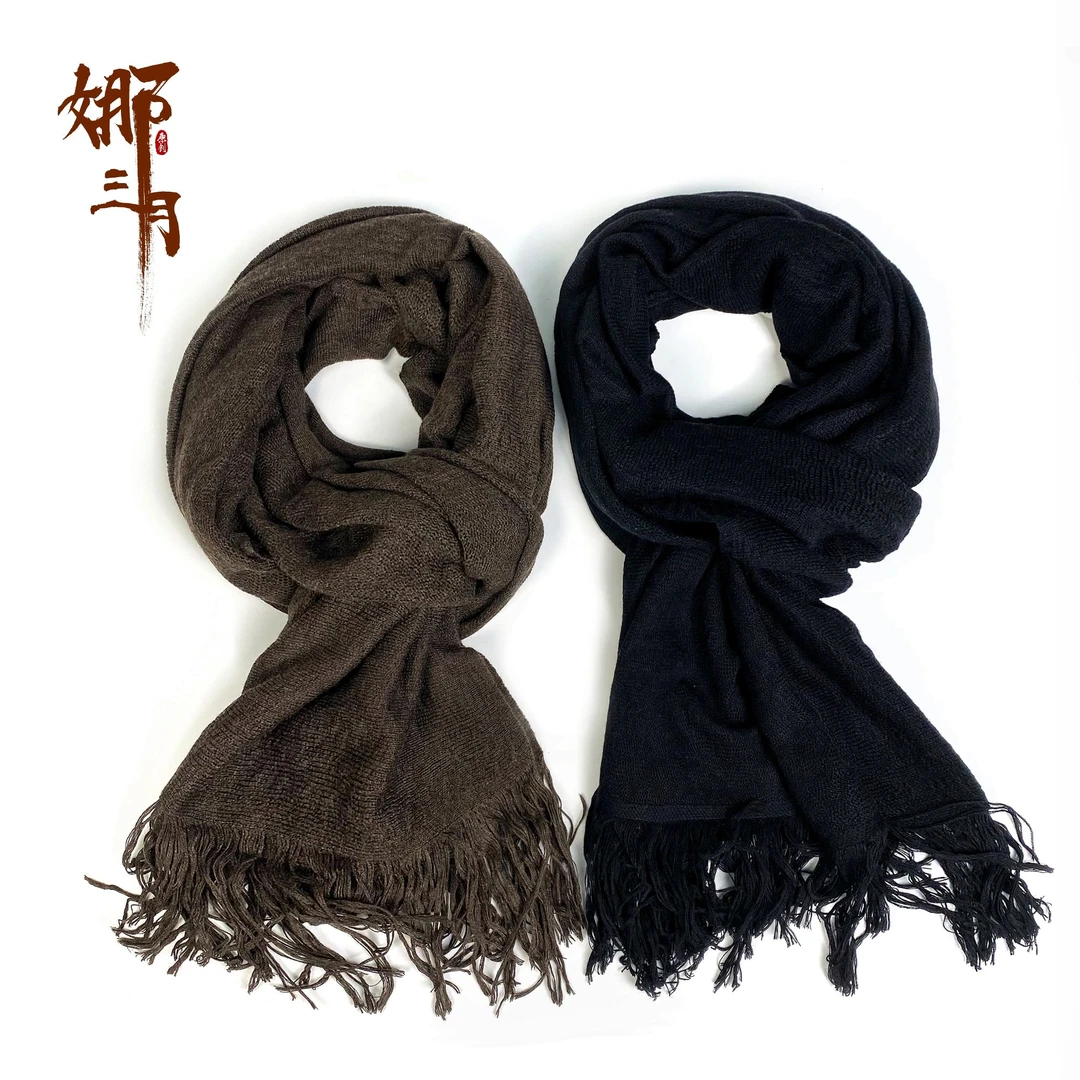 ［暮秋］经典流苏羊毛混纺大披肩围巾H24679