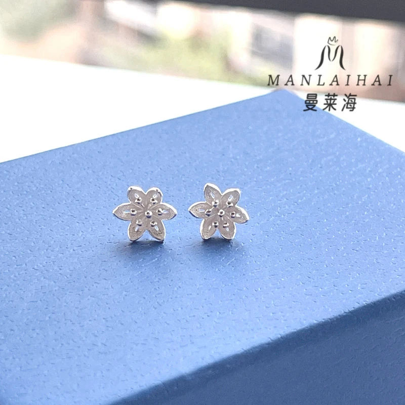 足银耳饰 花丝花瓣耳钉气质礼物百搭轻奢高级感秋冬新过敏小众