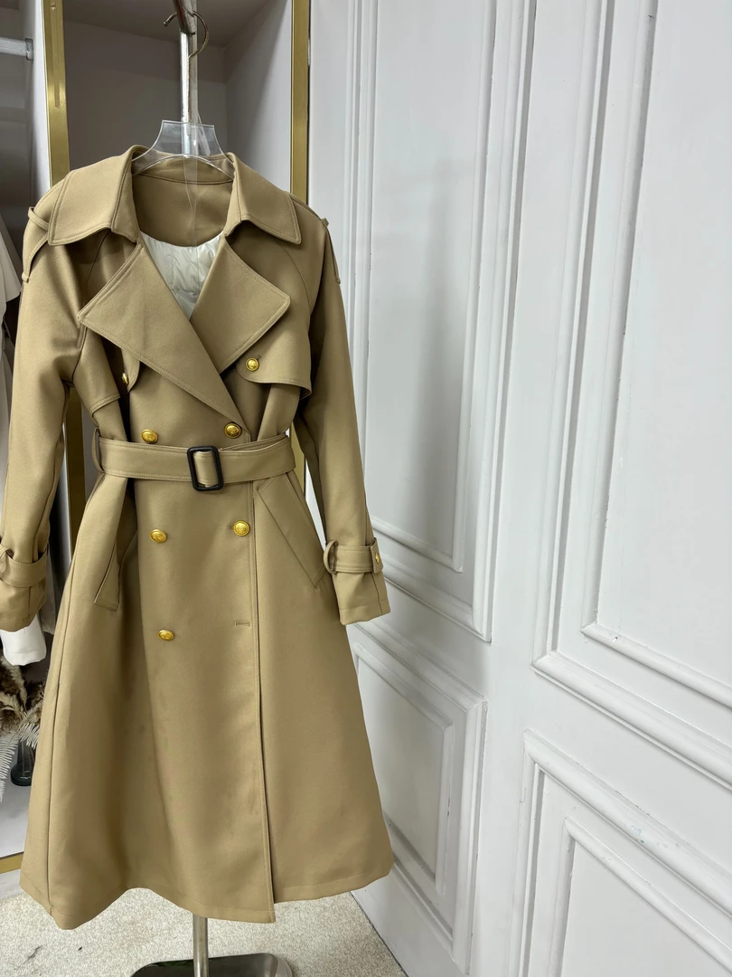 2024新款气质长款风衣版绒羽绒服加厚冬季长款外套90白鸭绒002