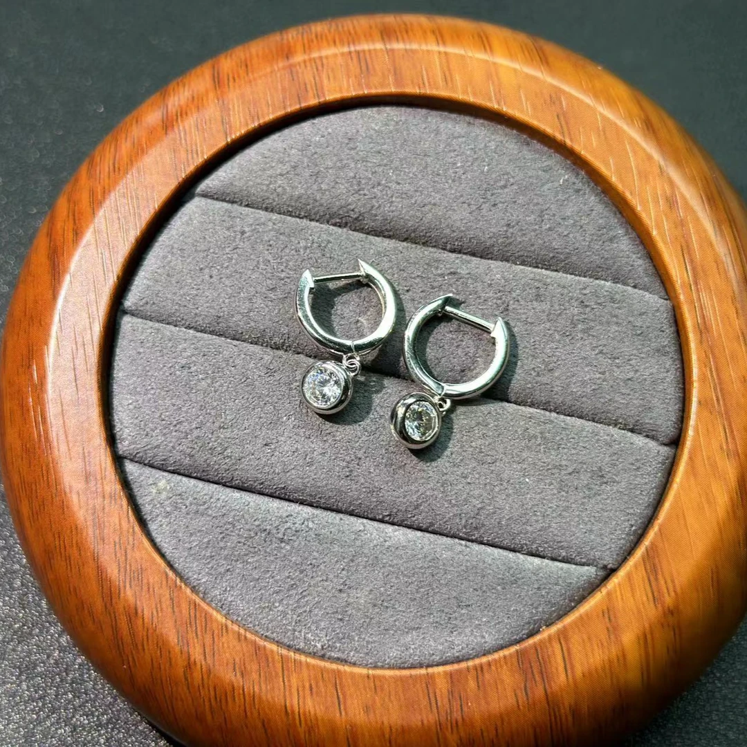 925银莫桑石耳饰 240103-22莫桑石耳饰银s925