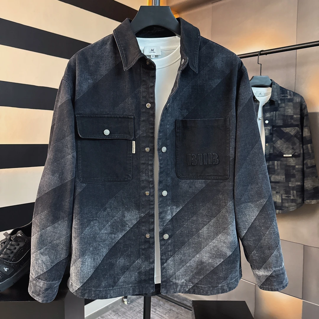 「one day」秋季新款潮牌工装痞帅高街牛仔外套