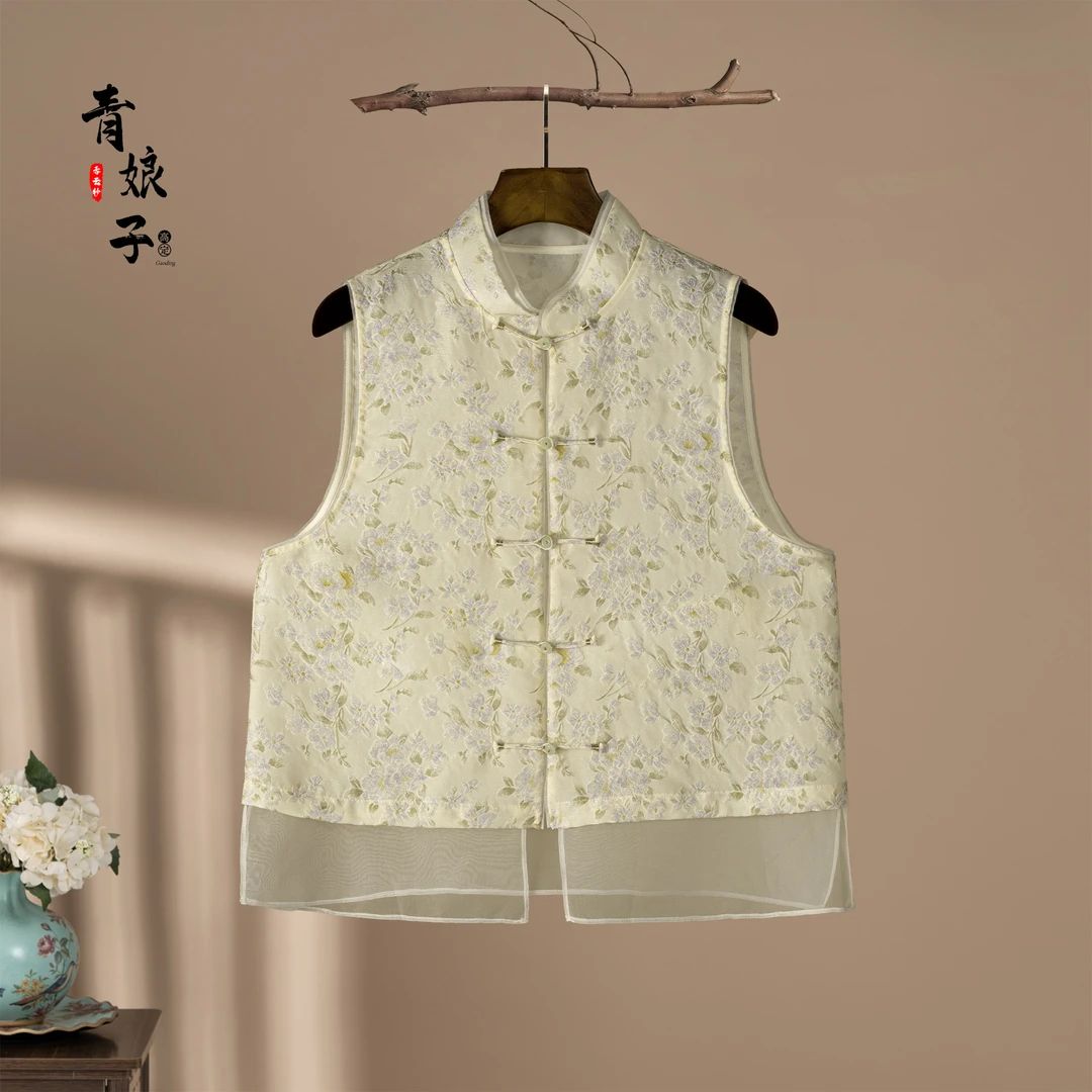 青娘子新中式(梨茉)清新中国风文艺休闲百搭女士马夹马甲---50581