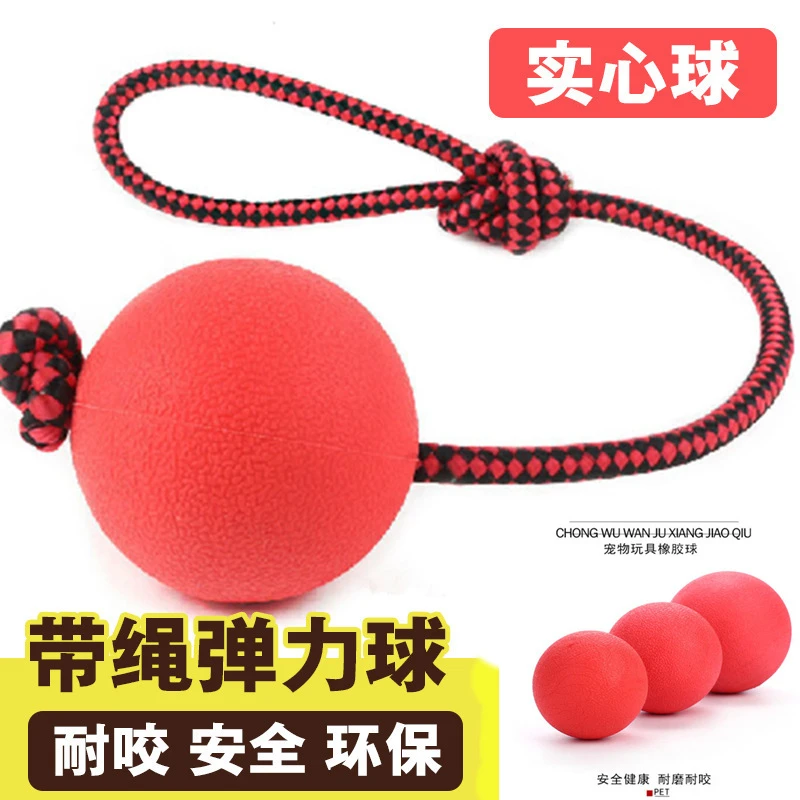 狗狗玩具带弹力耐咬宠物实心球大狗训练玩耍玩具球磨牙啃咬橡胶球