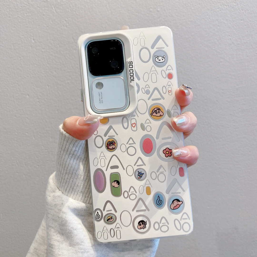 （vivos18系列）磨砂彩银适用s18/s18pro手机壳小新哈哈可爱高级