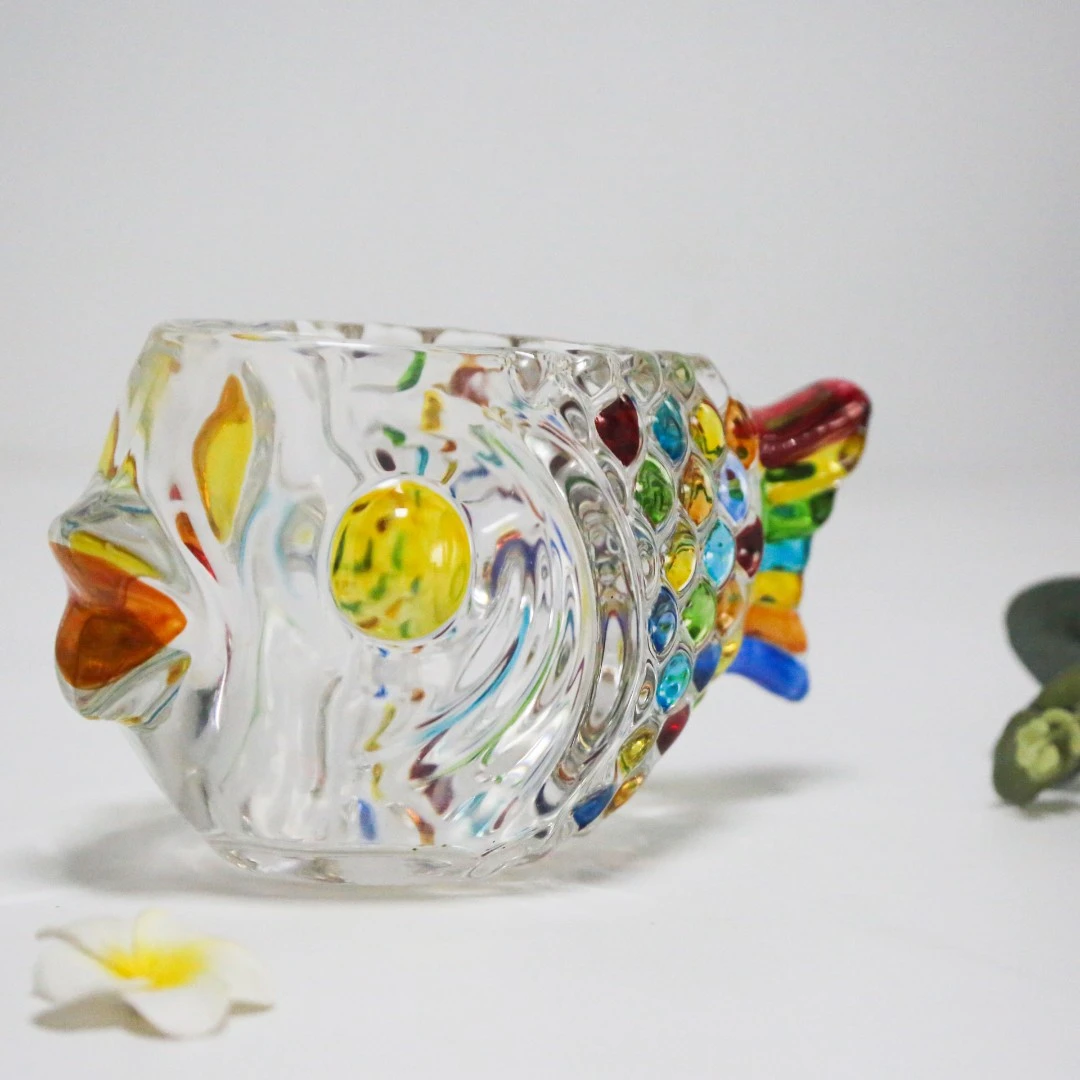 欧式花瓶玻璃透明创意鱼形水培绿萝花器桌面摆件客厅餐桌装饰品